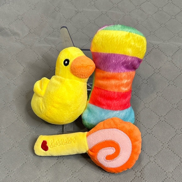 Vibrant Plush Cat Toy Set with Yellow Duck Lollipop and Rainbow toy set of 3 NWT - Picture 4 of 4